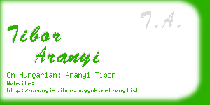 tibor aranyi business card